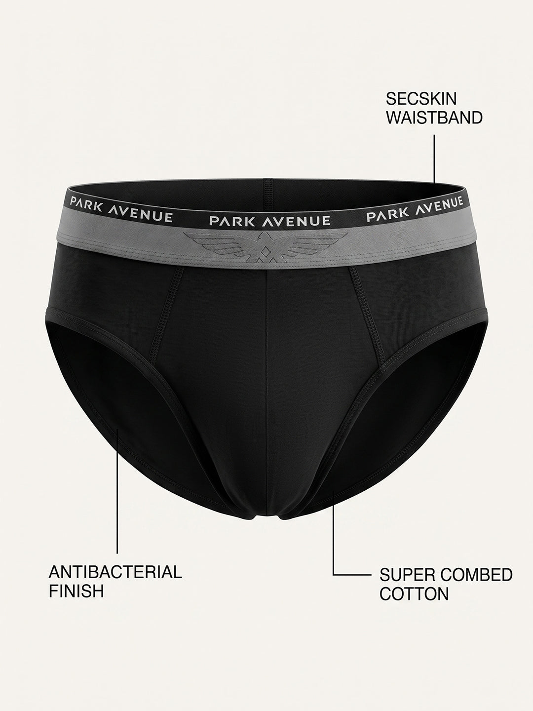 Park Avenue Men Black Cotton Blend Brief