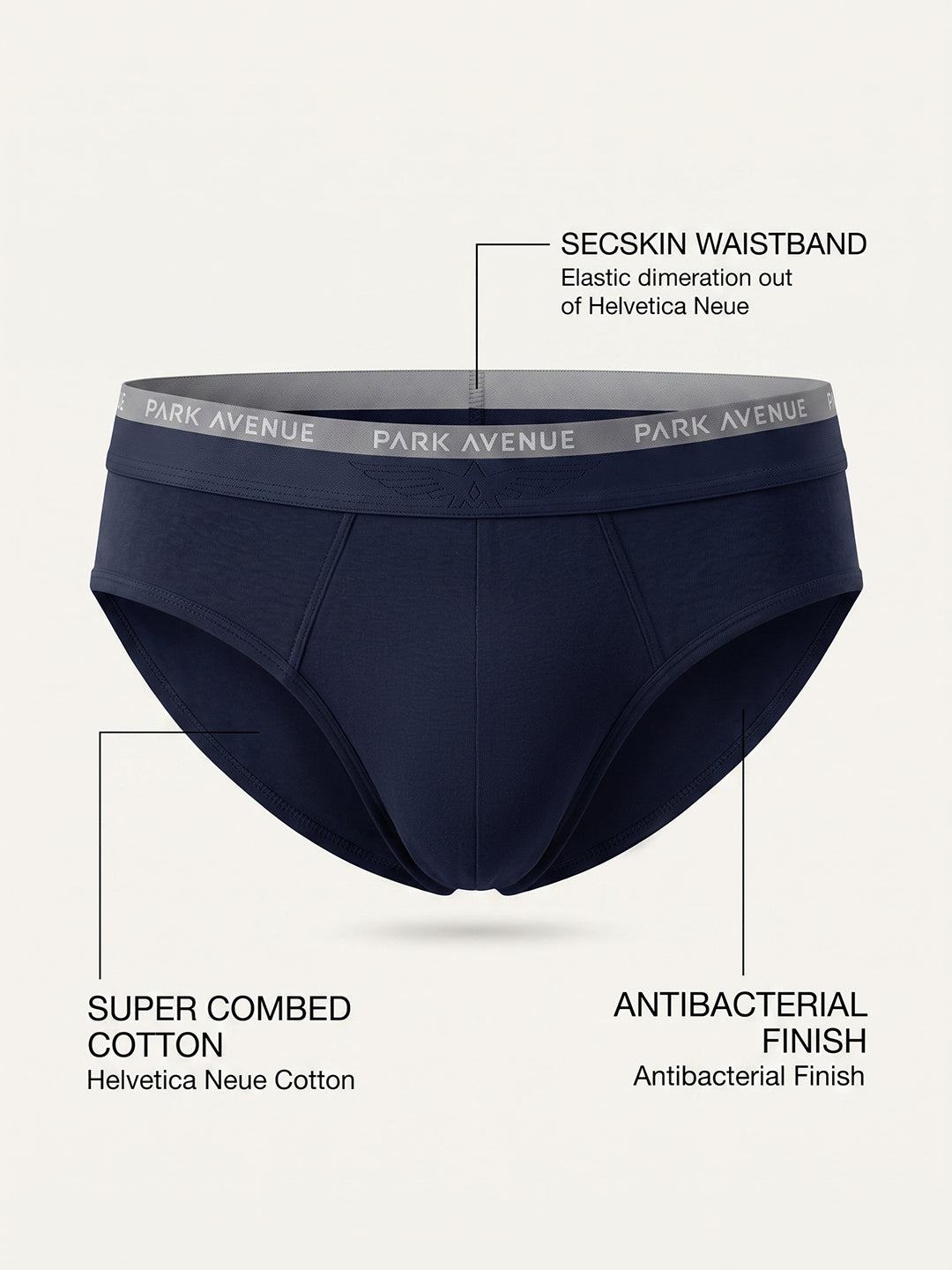 Park Avenue Men Blue Cotton Blend Brief