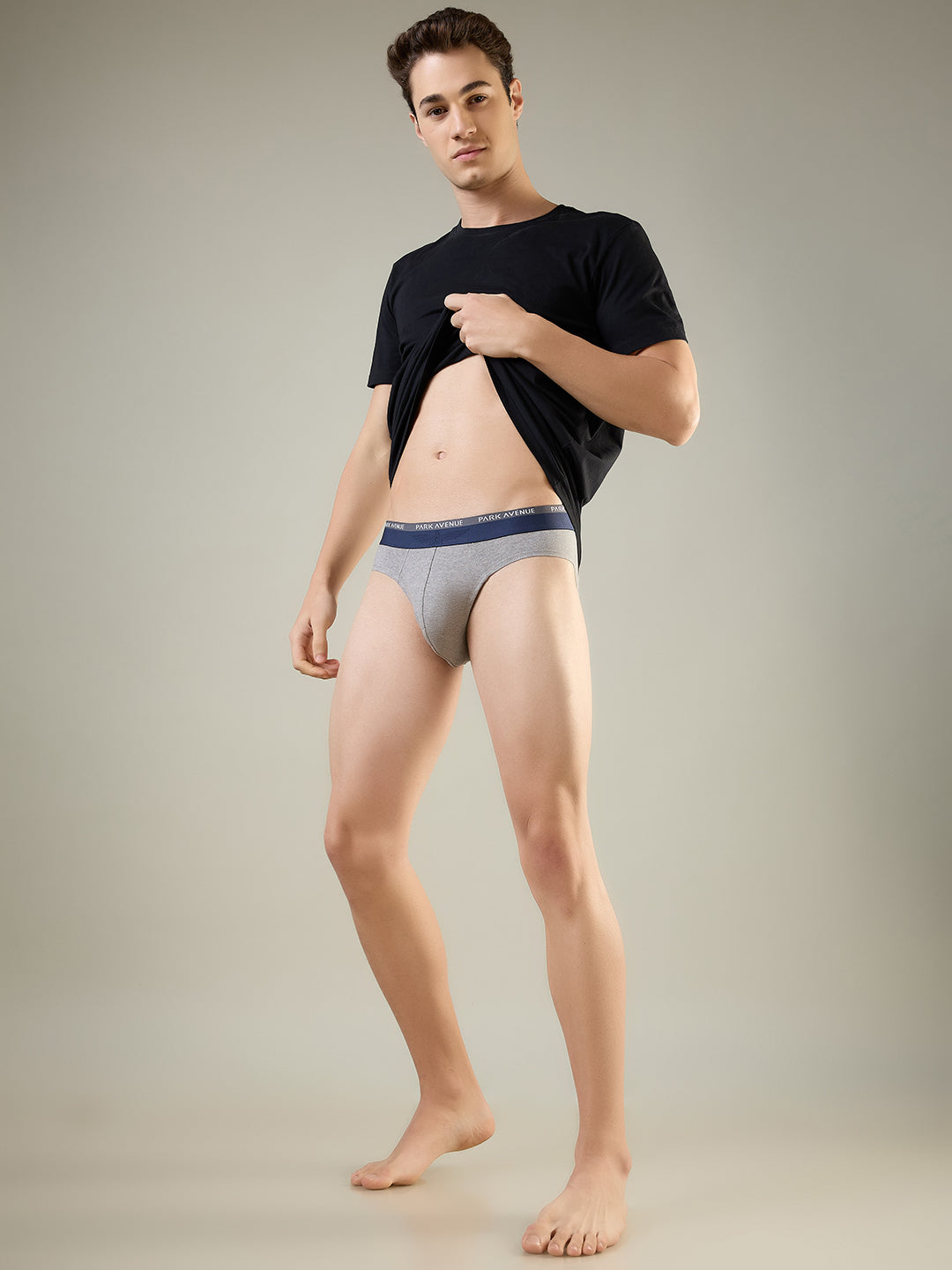 Park Avenue Men Grey Cotton Blend Brief Pack Of 2