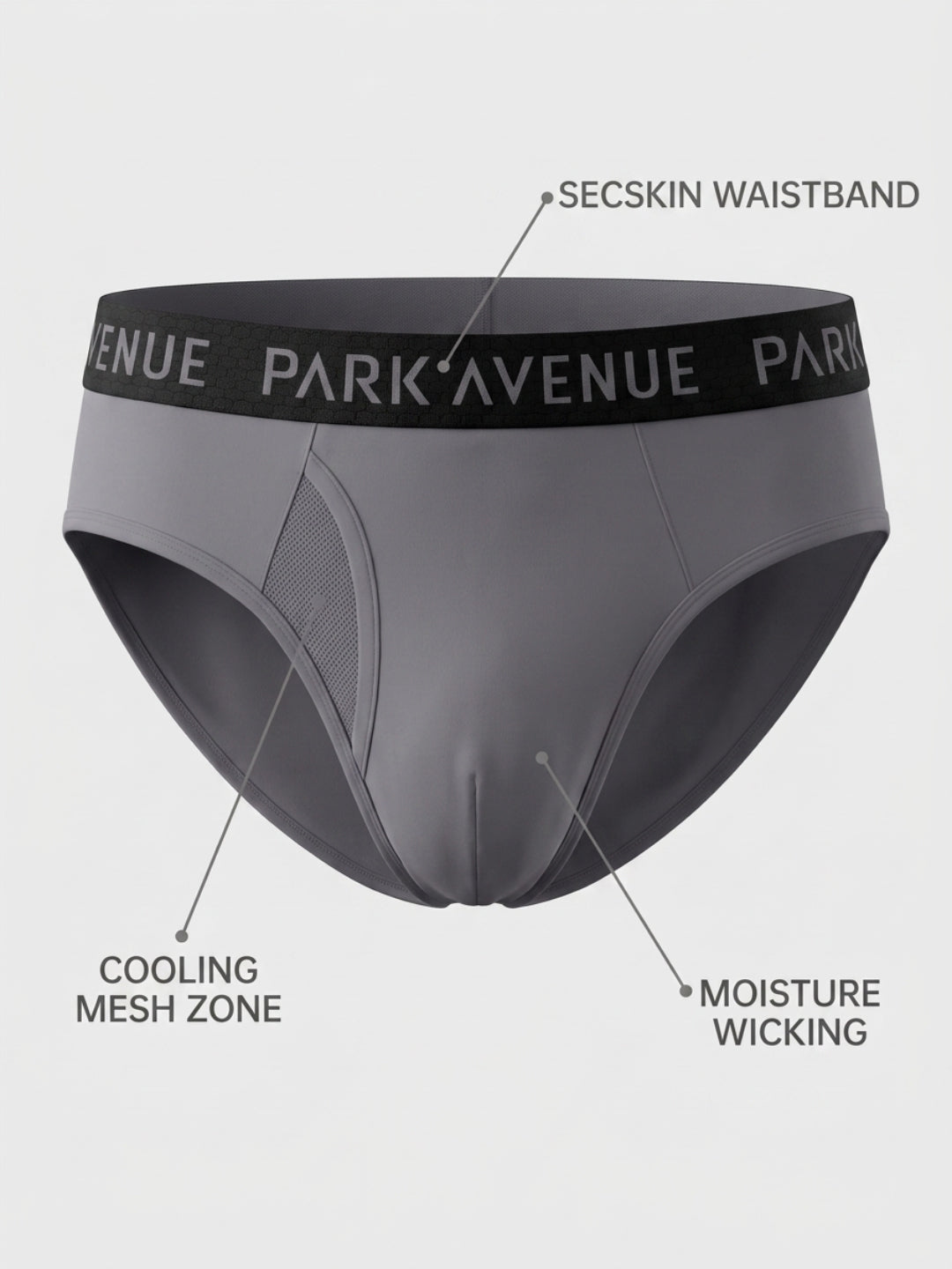 Park Avenue Men Grey Nylon Blend Brief