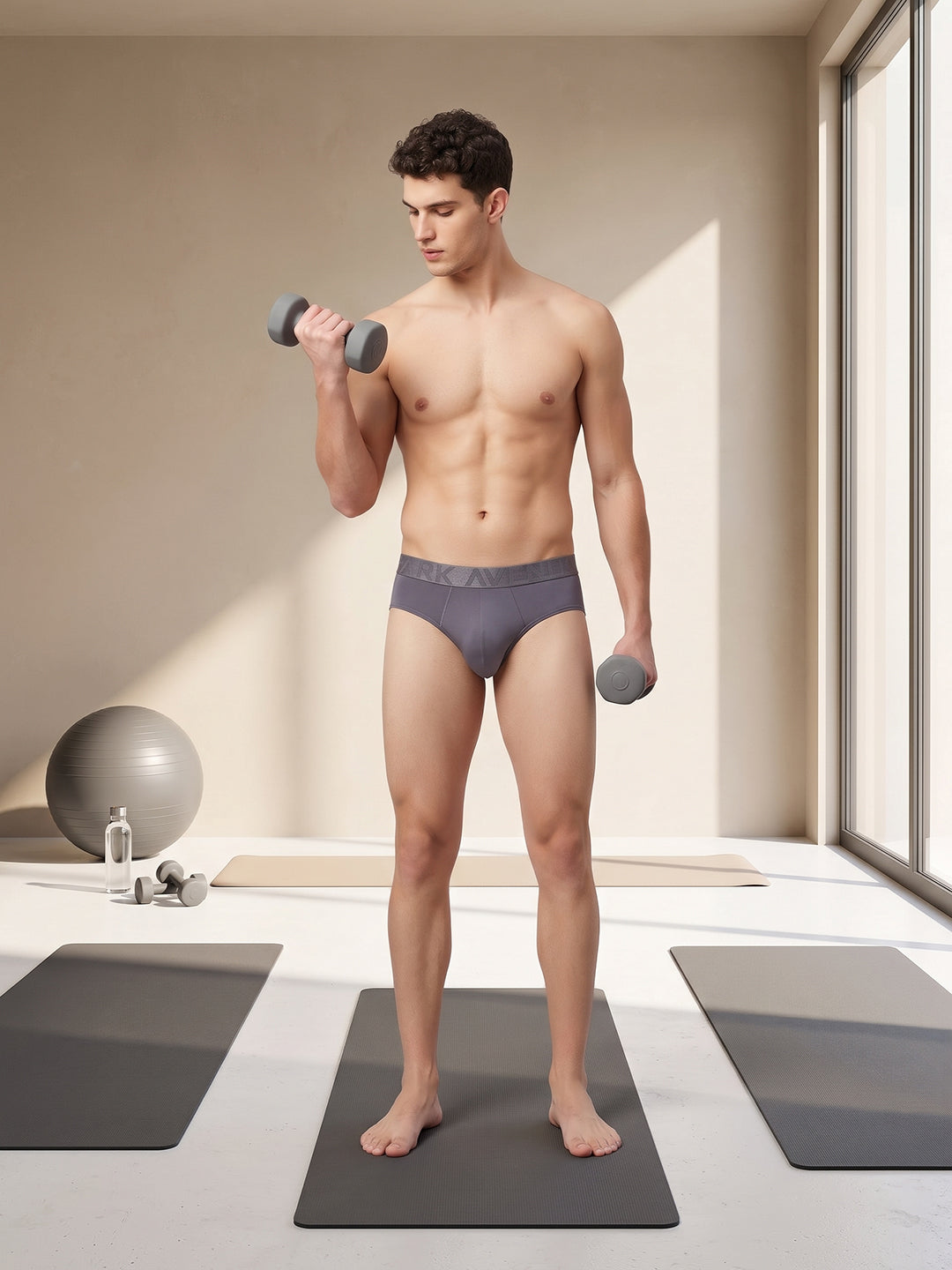 Park Avenue Men Grey Nylon Blend Brief