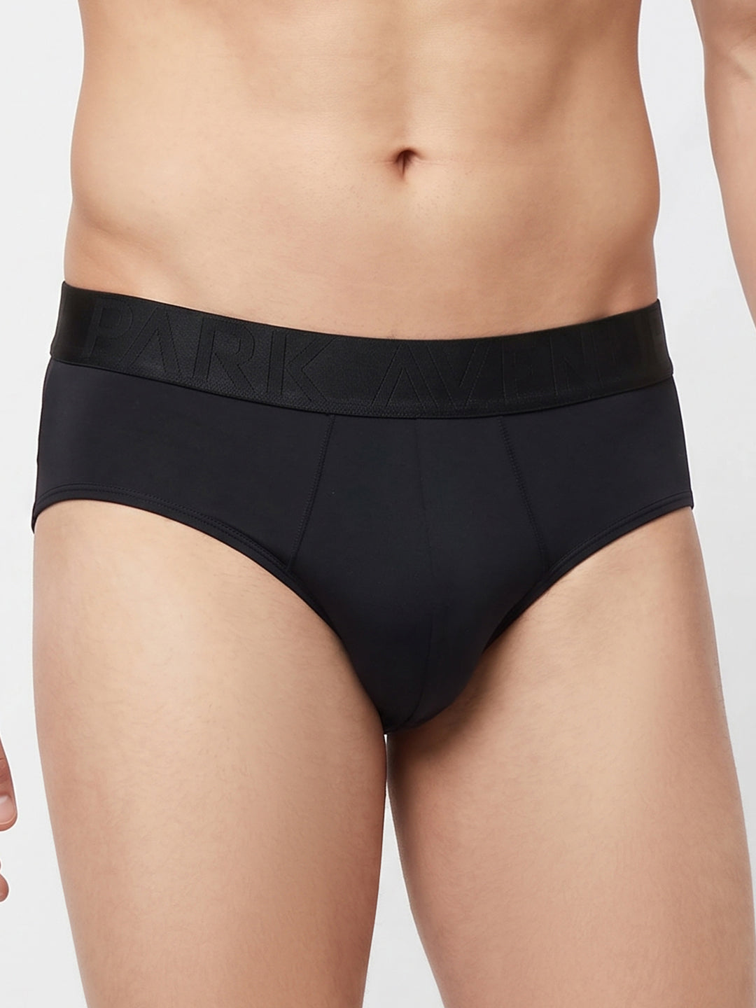 Park Avenue Men Black Tactel Nyloan Blend Brief