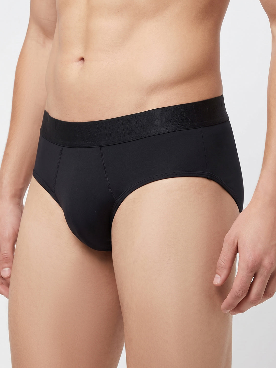 Park Avenue Men Black Tactel Nyloan Blend Brief