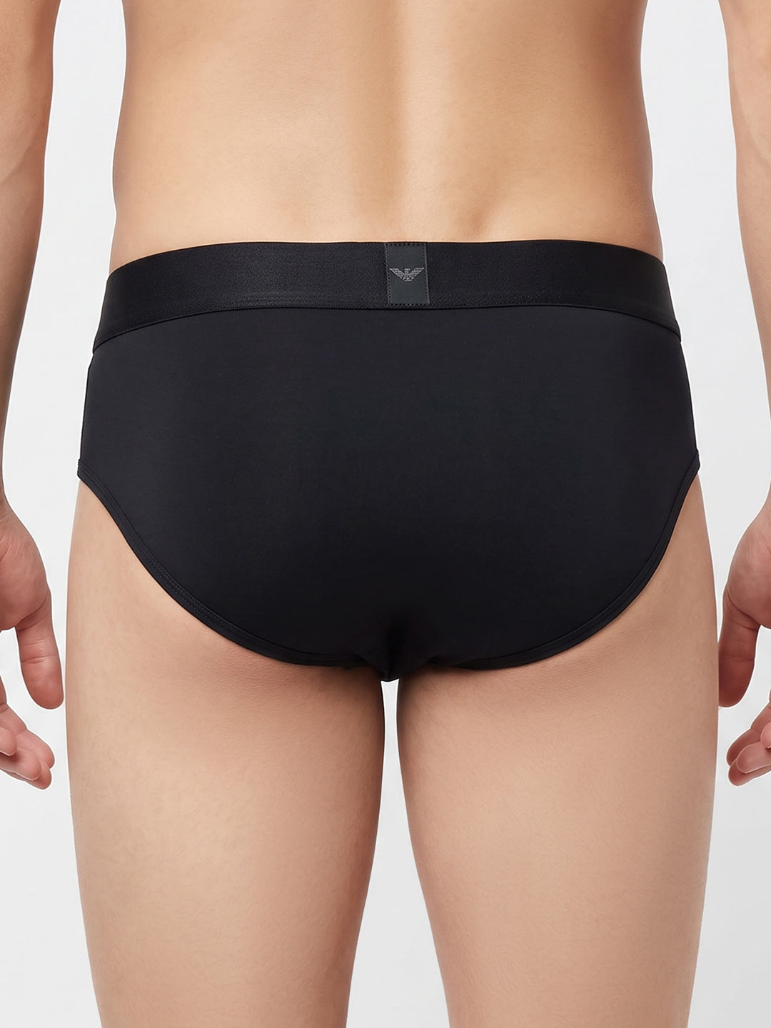 Park Avenue Men Black Tactel Nyloan Blend Brief