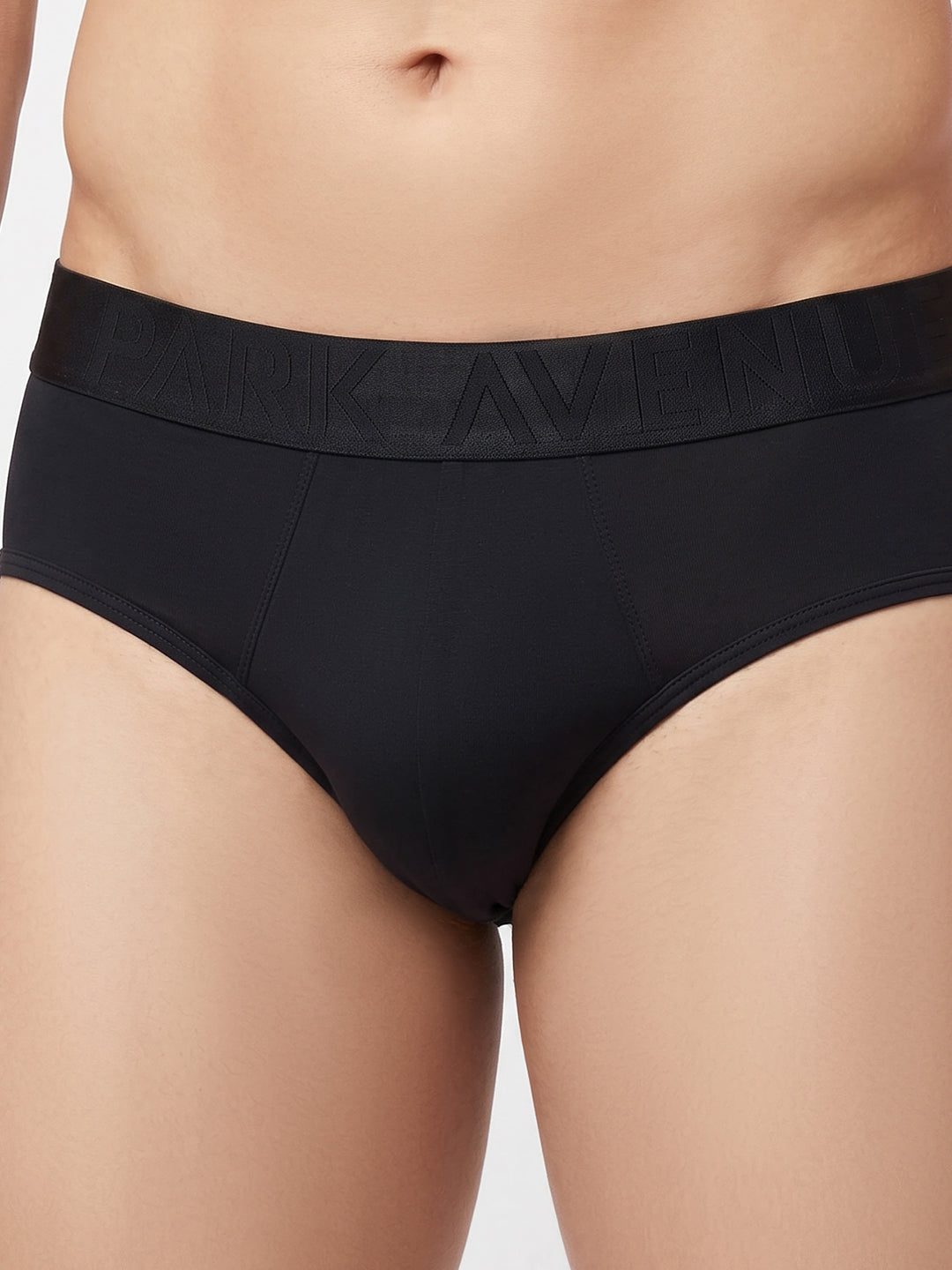 Park Avenue Men Black Tactel Nyloan Blend Brief