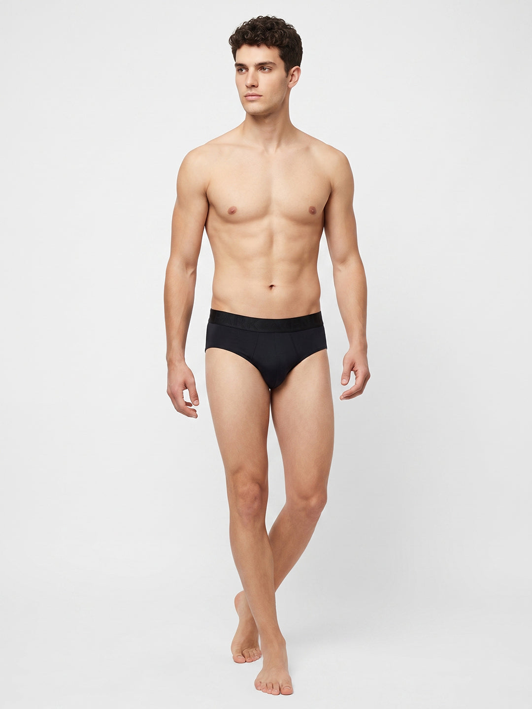 Park Avenue Men Black Tactel Nyloan Blend Brief
