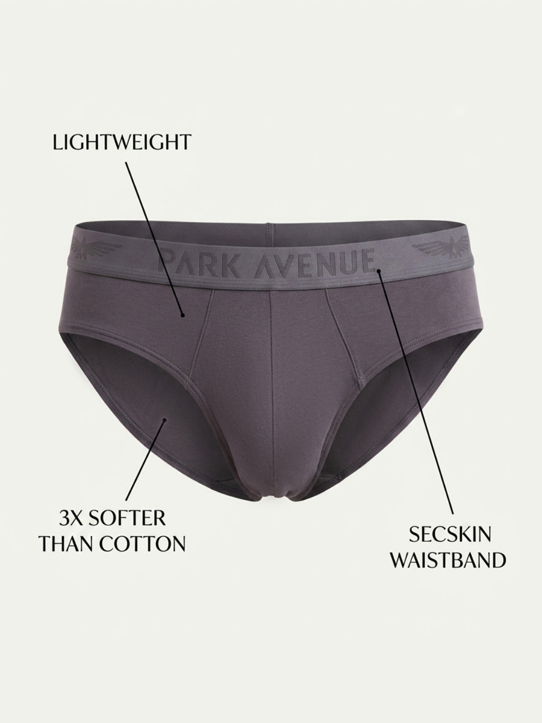 Park Avenue Men Grey Modal Blend Brief