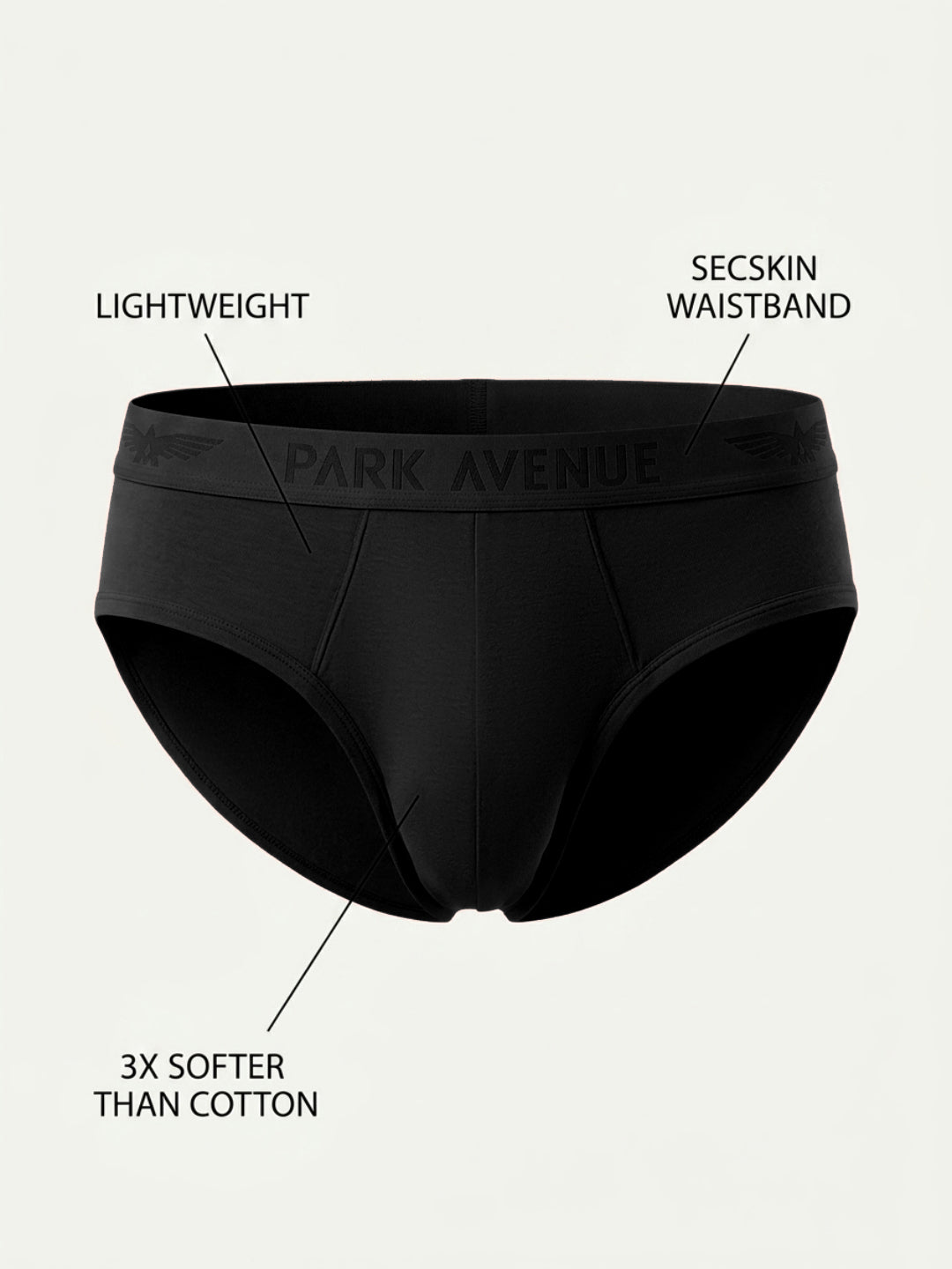 Park Avenue Men Black Modal Blend Brief