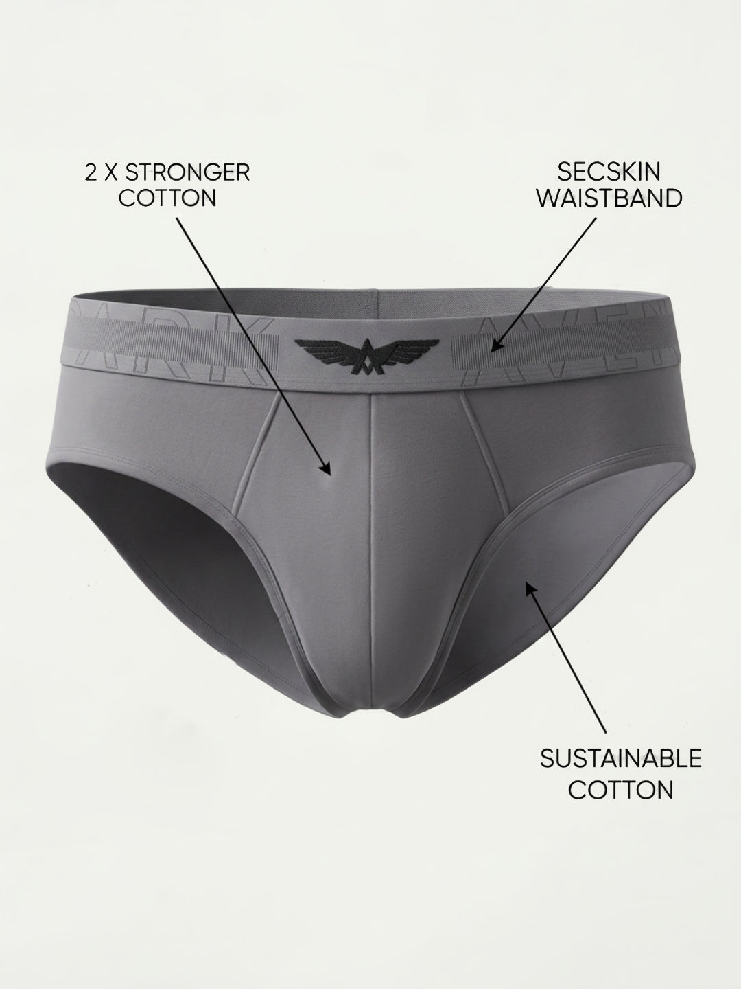 Park Avenue Men Grey Sup Blend Brief