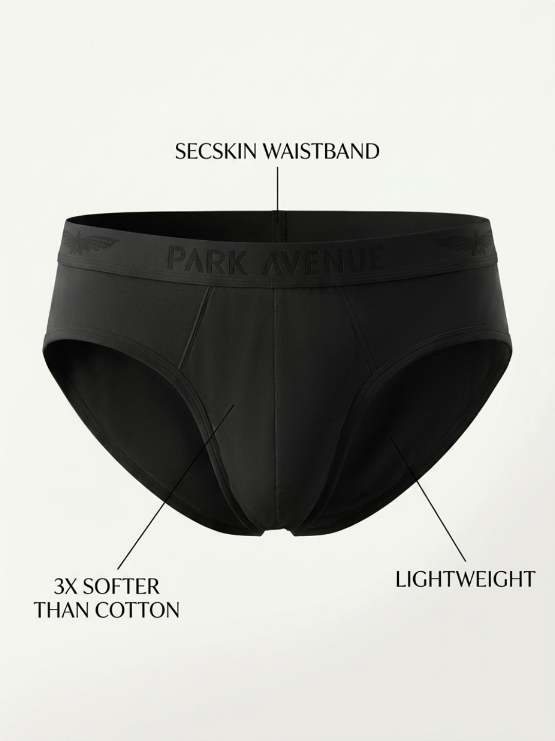 Park Avenue Men Black Supima Blend Brief