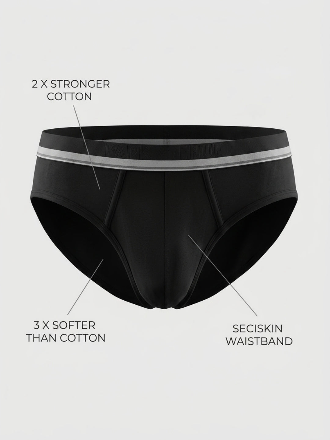 Park Avenue Men Black Modle Blend Brief