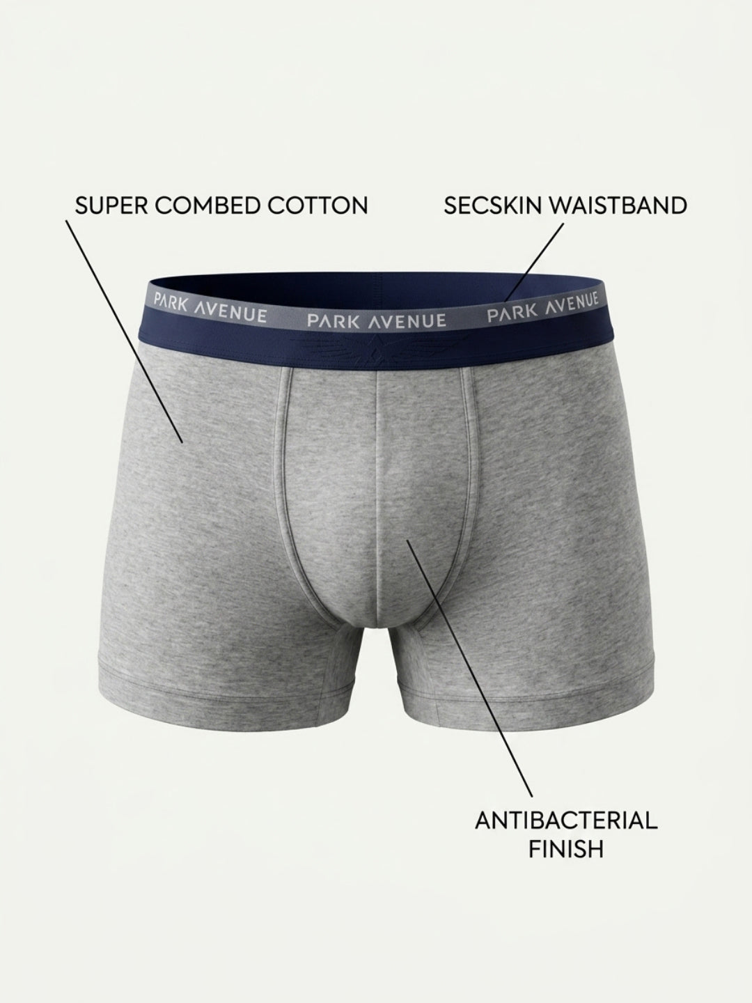Park Avenue Men Grey Cotton Blend Trunk