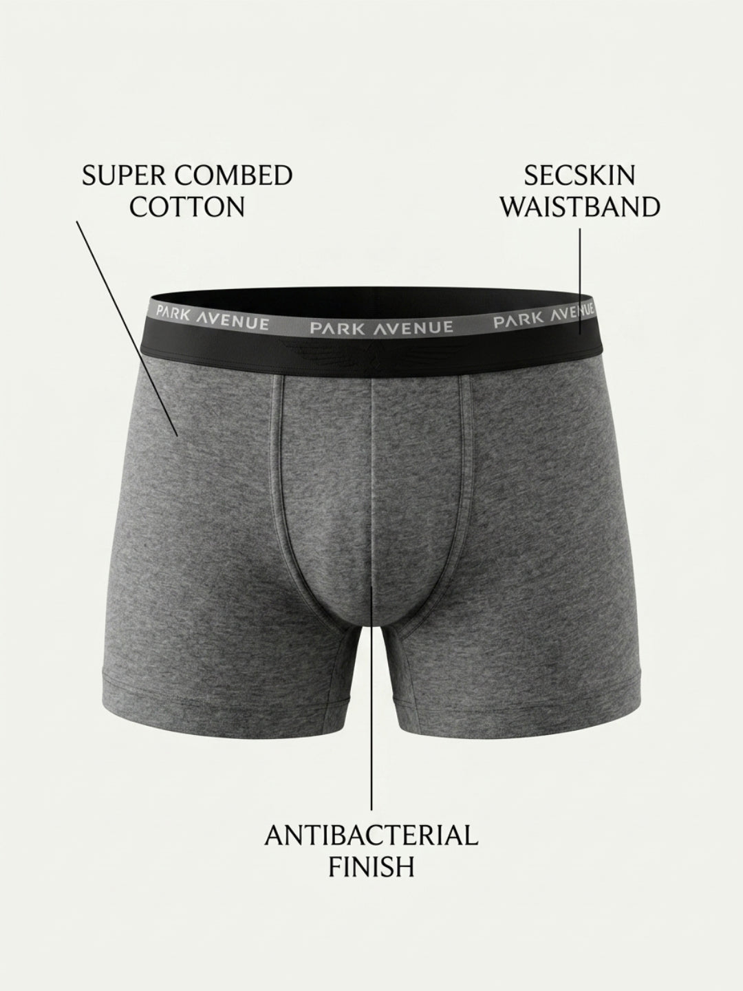 Park Avenue Men Grey Cotton Blend Trunk