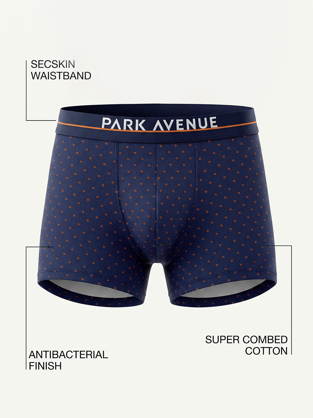 Park Avenue Men Blue Cotton Blend Trunk