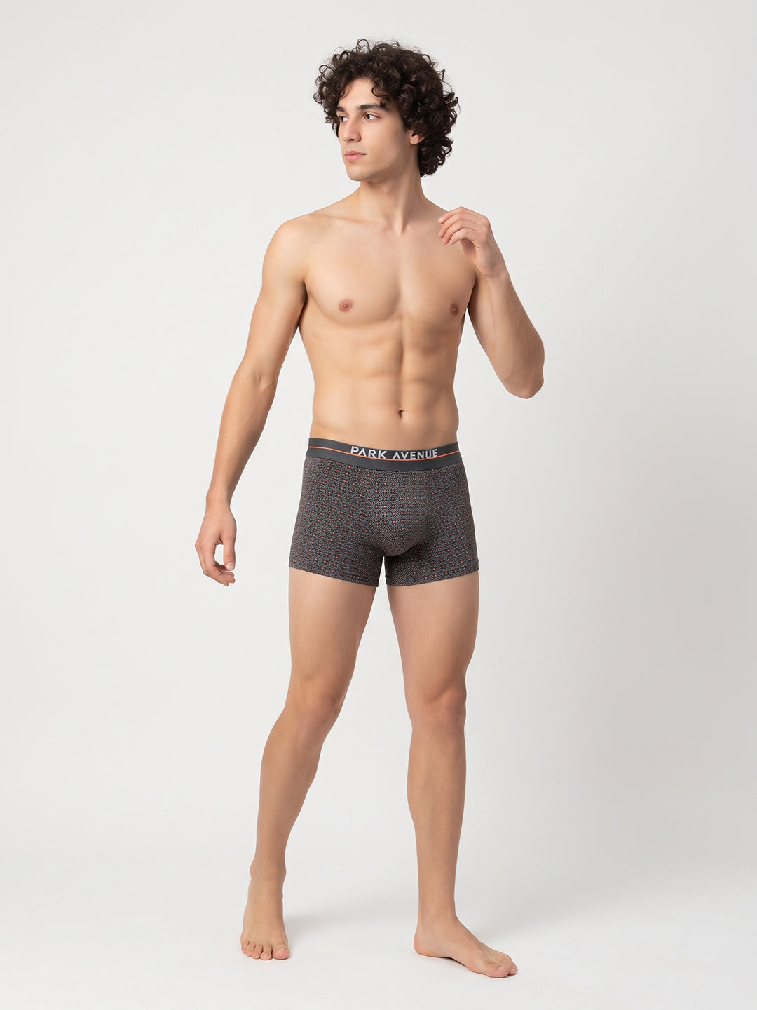 Park Avenue Men Grey Stretch Trunk