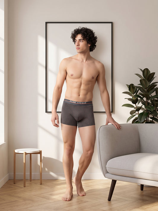 Park Avenue Men Grey Stretch Trunk
