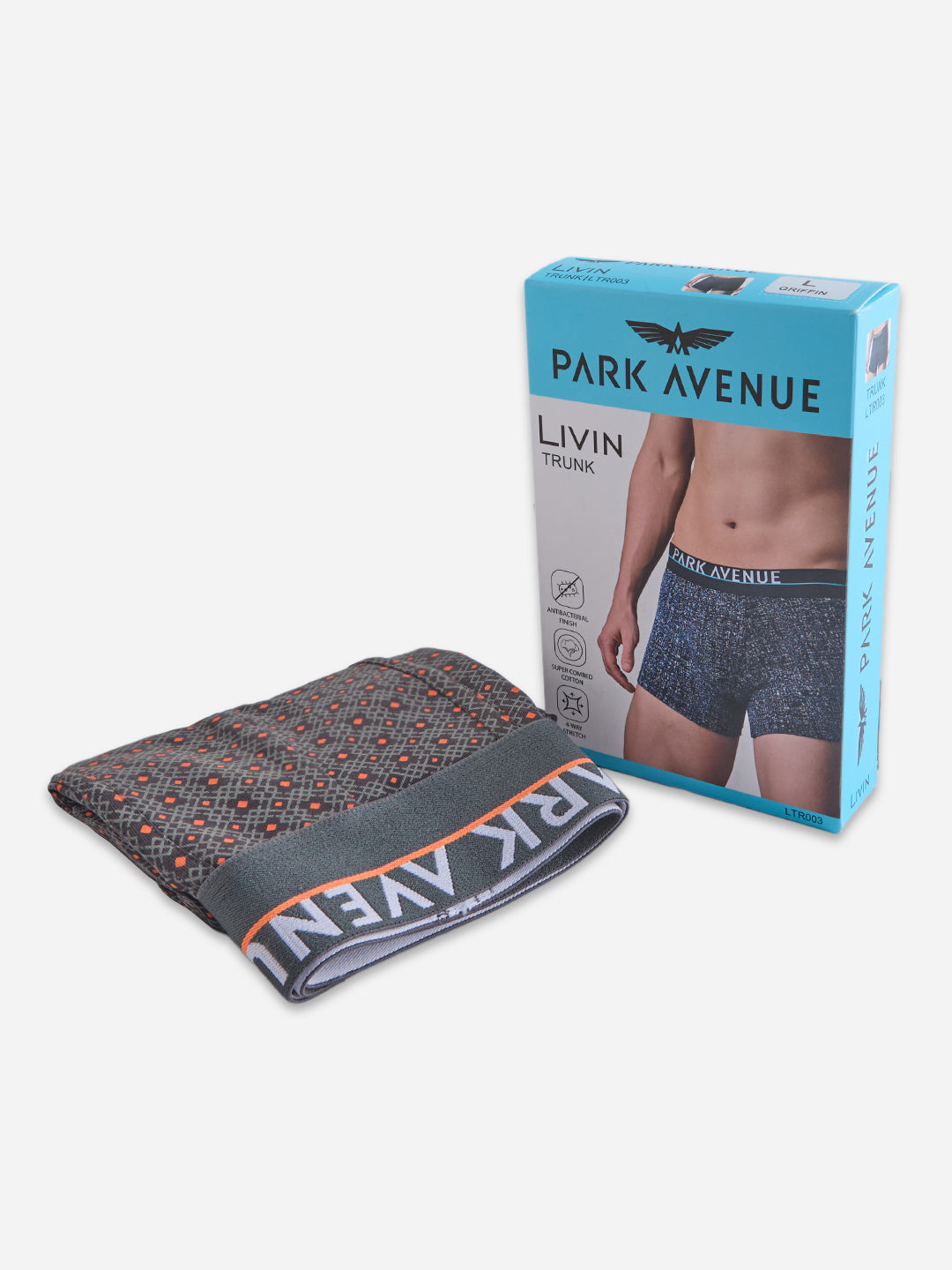 Park Avenue Men Grey Stretch Trunk