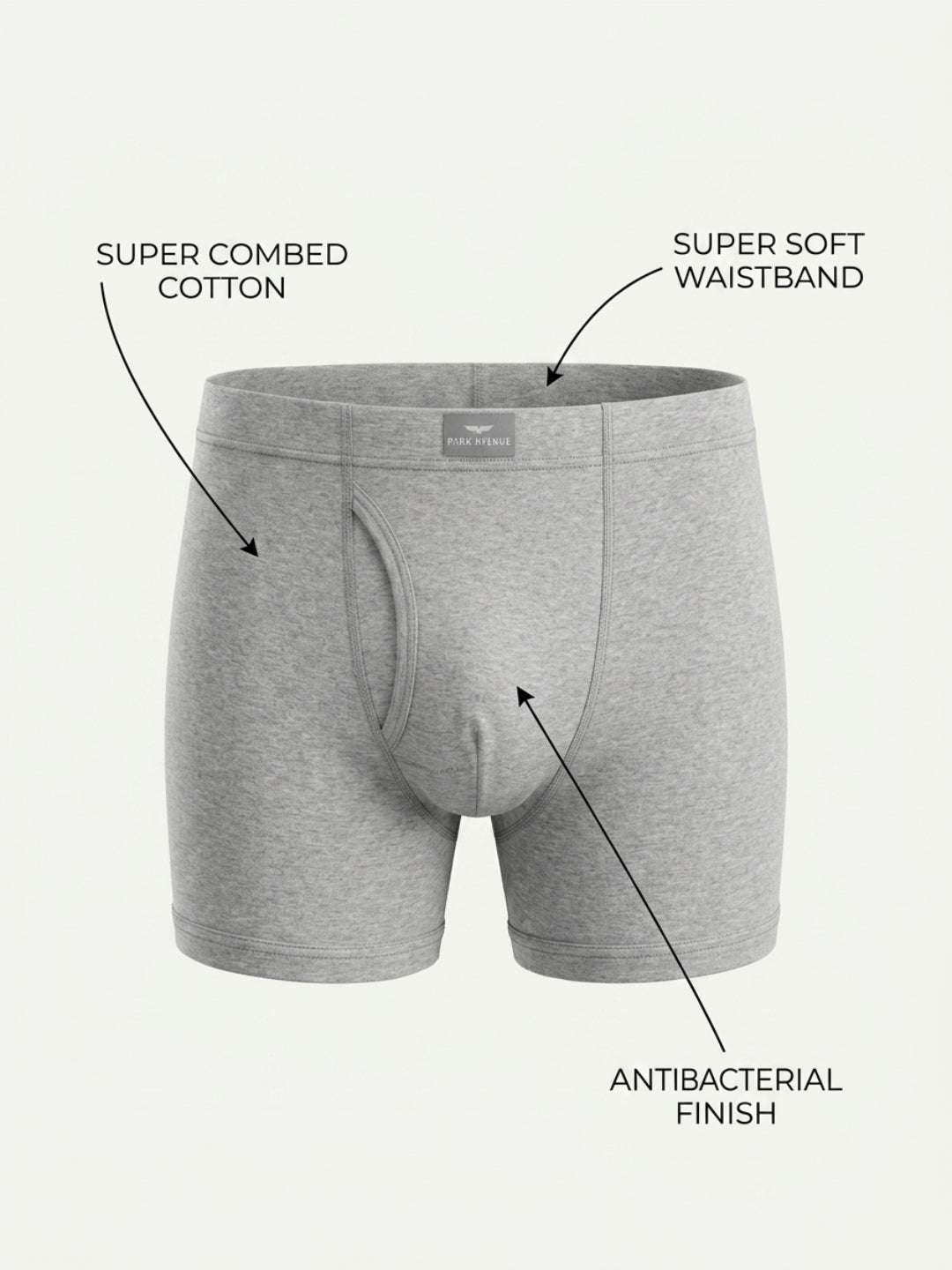 Park Avenue Men Grey Cotton Trunk