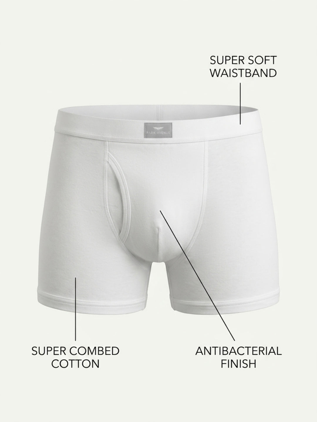 Park Avenue Men White Cotton Trunk