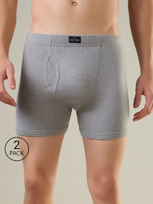 Park Avenue Men Grey Cotton Trunk Pack Of 2