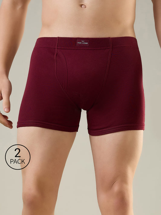 Park Avenue Men Maroon Cotton Trunk Pack Of 2