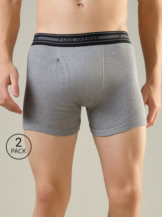 Park Avenue Men Grey Cotton Trunk Pack Of 2