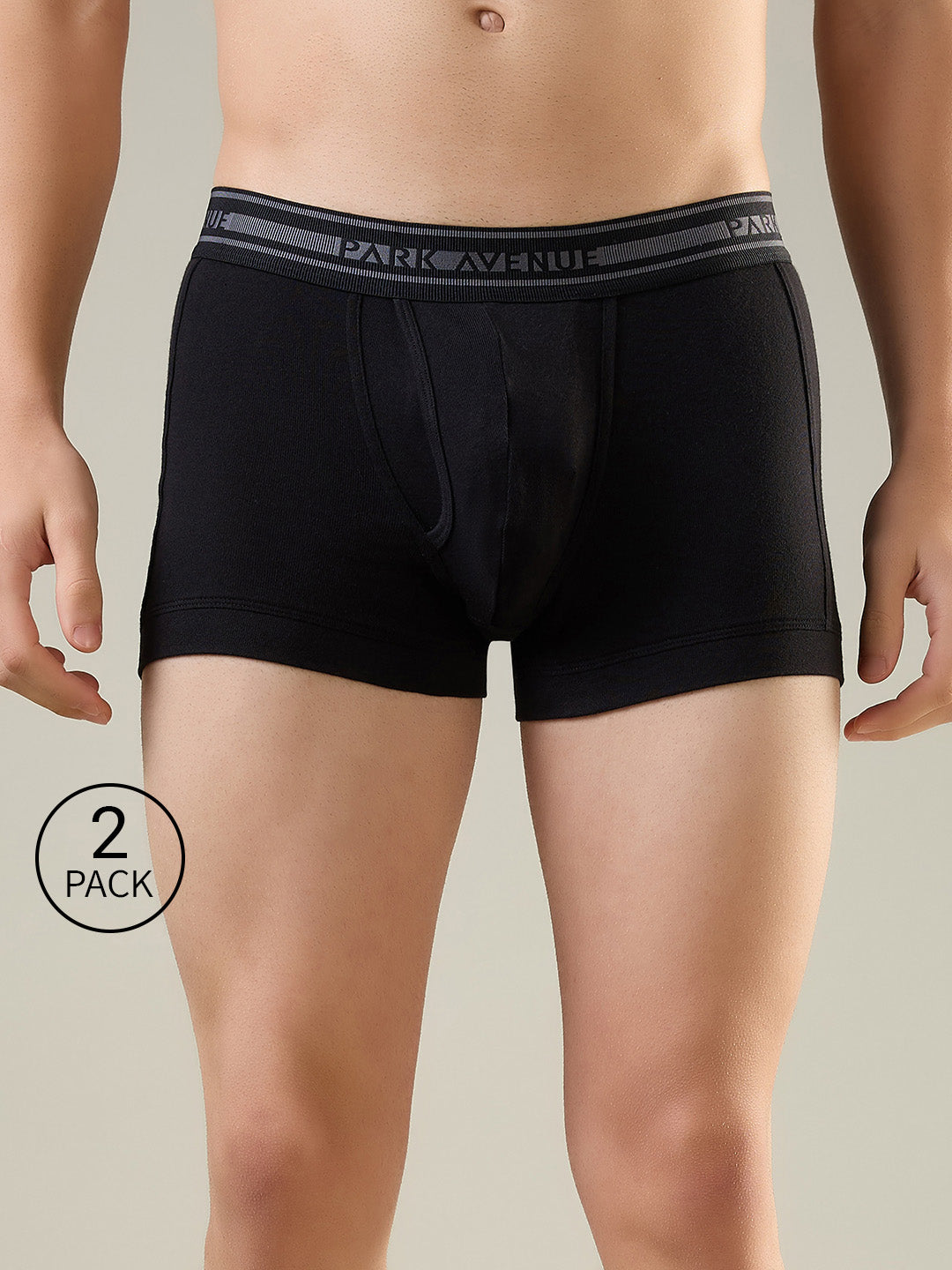 Park Avenue Men Black Cotton Trunk Pack Of 2