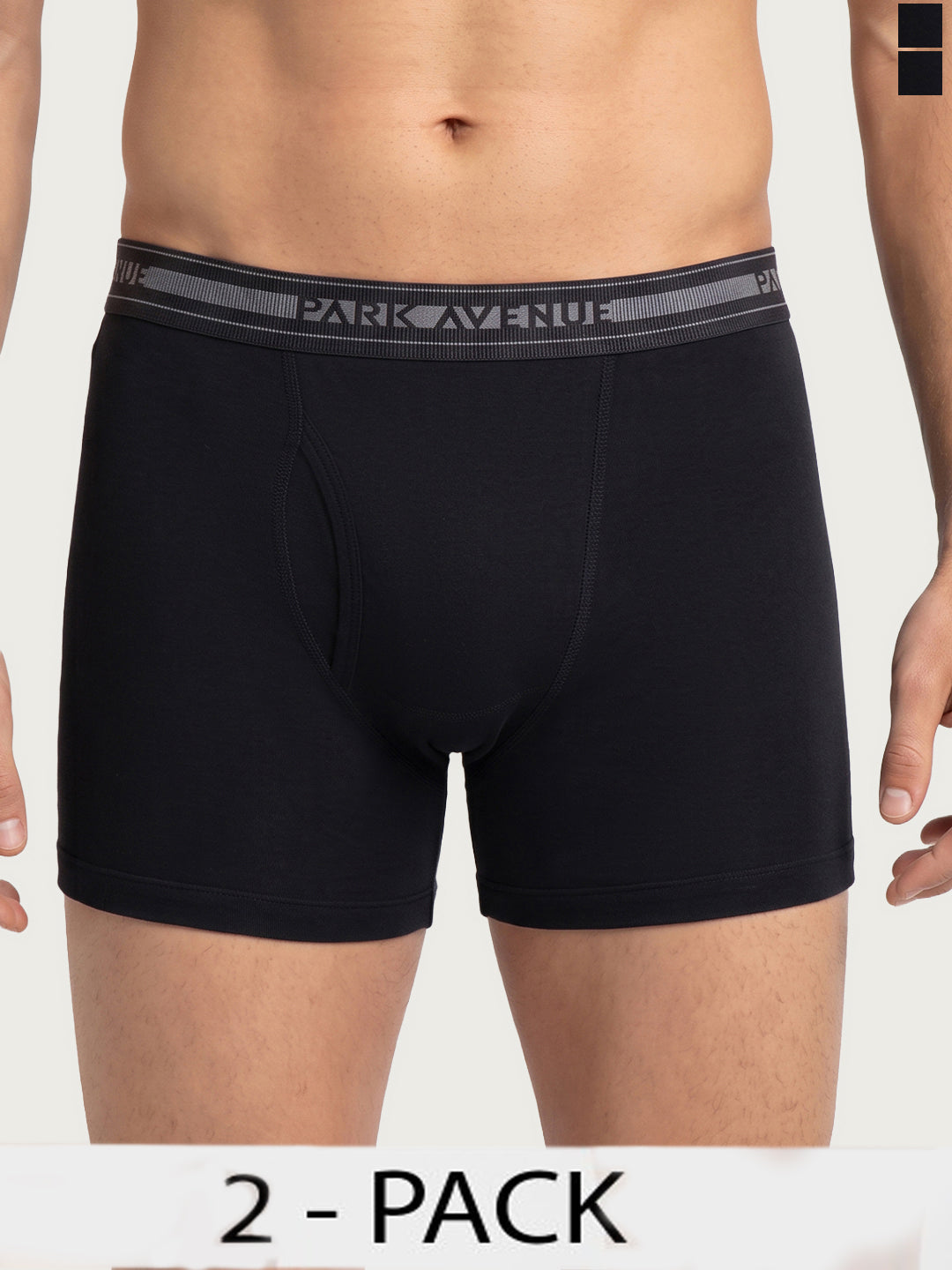 Park Avenue Men Black Cotton Trunk Pack Of 2