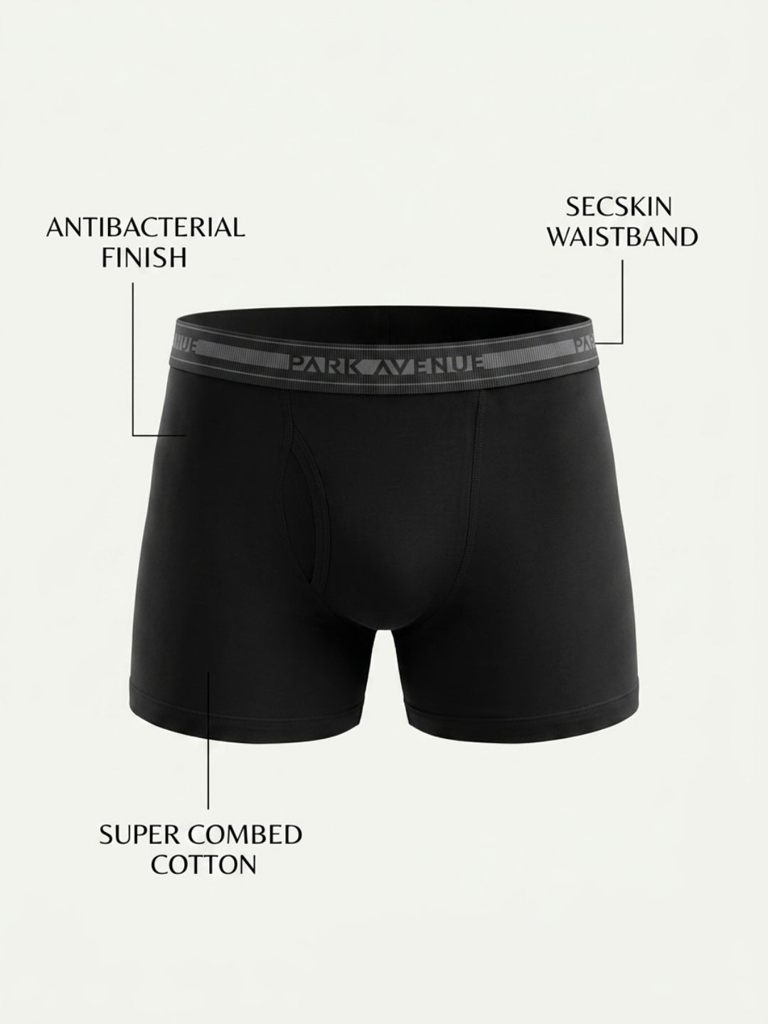 Park Avenue Men Black Cotton Trunk Pack Of 2