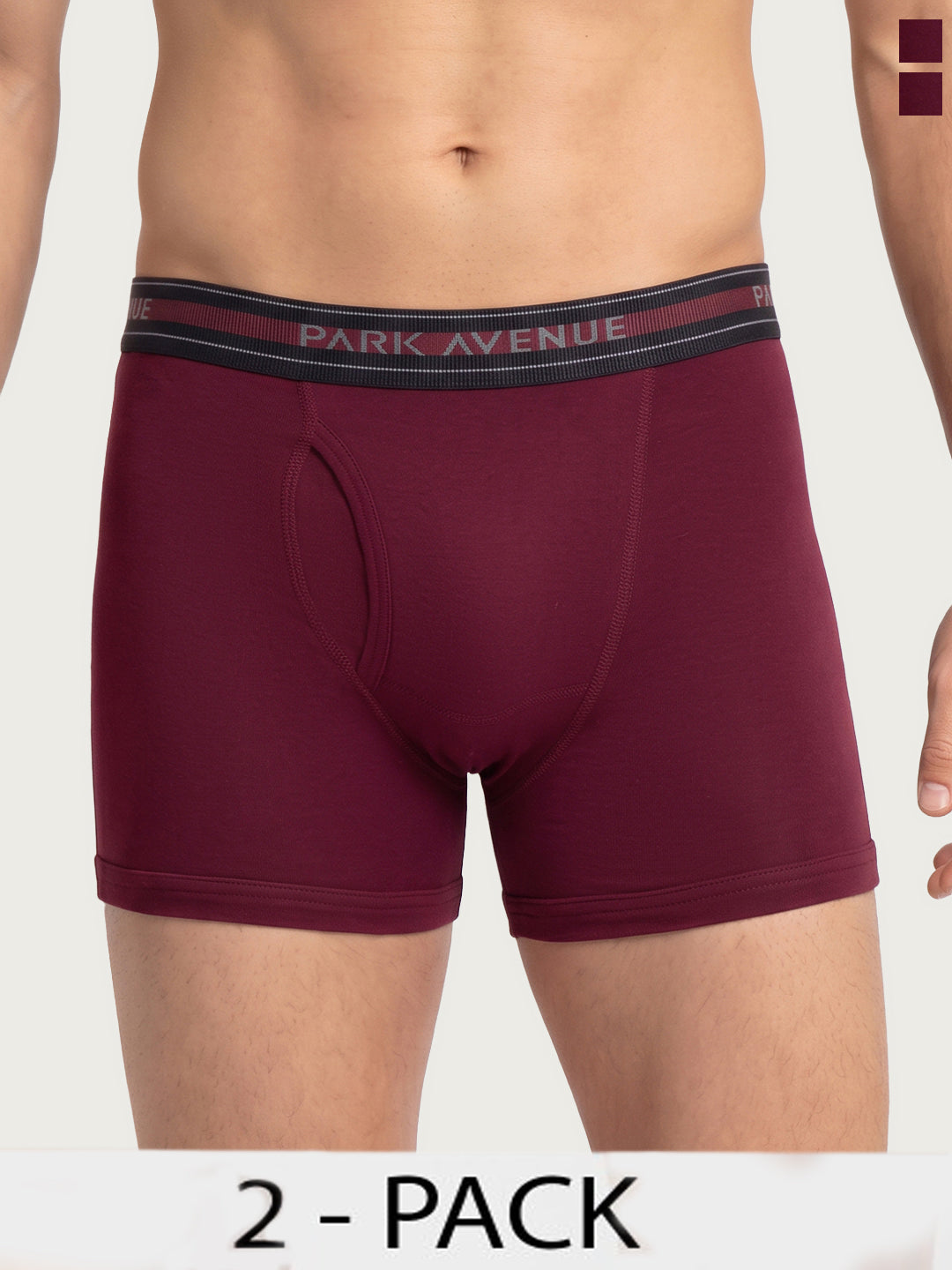 Park Avenue Men Maroon Cotton Trunk Pack Of 2