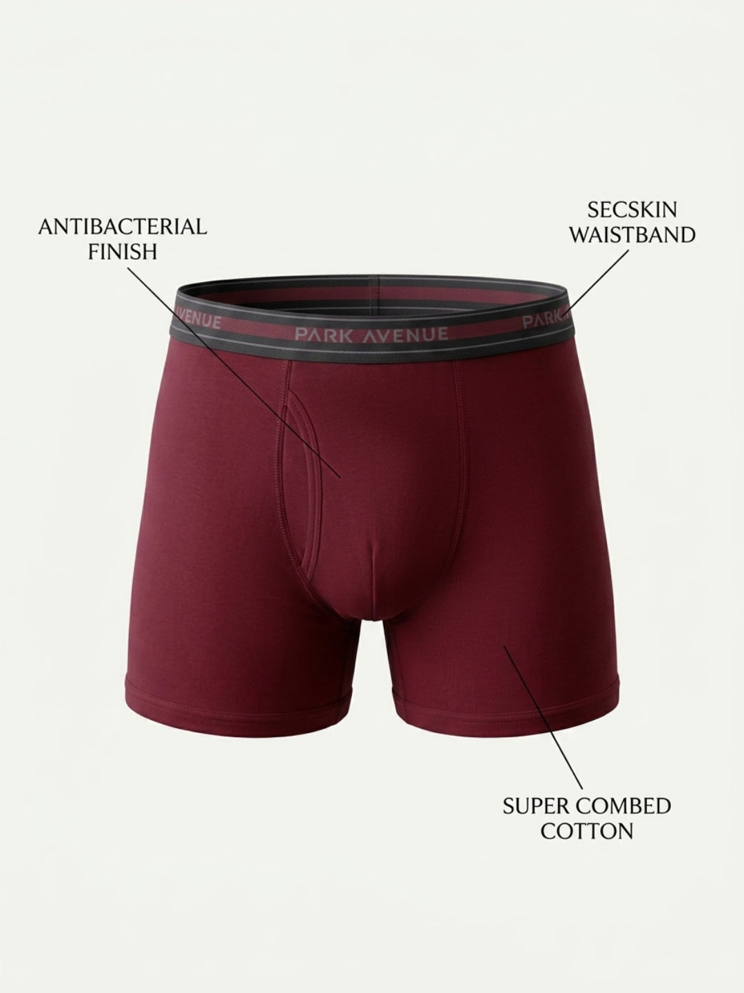 Park Avenue Men Maroon Cotton Trunk Pack Of 2