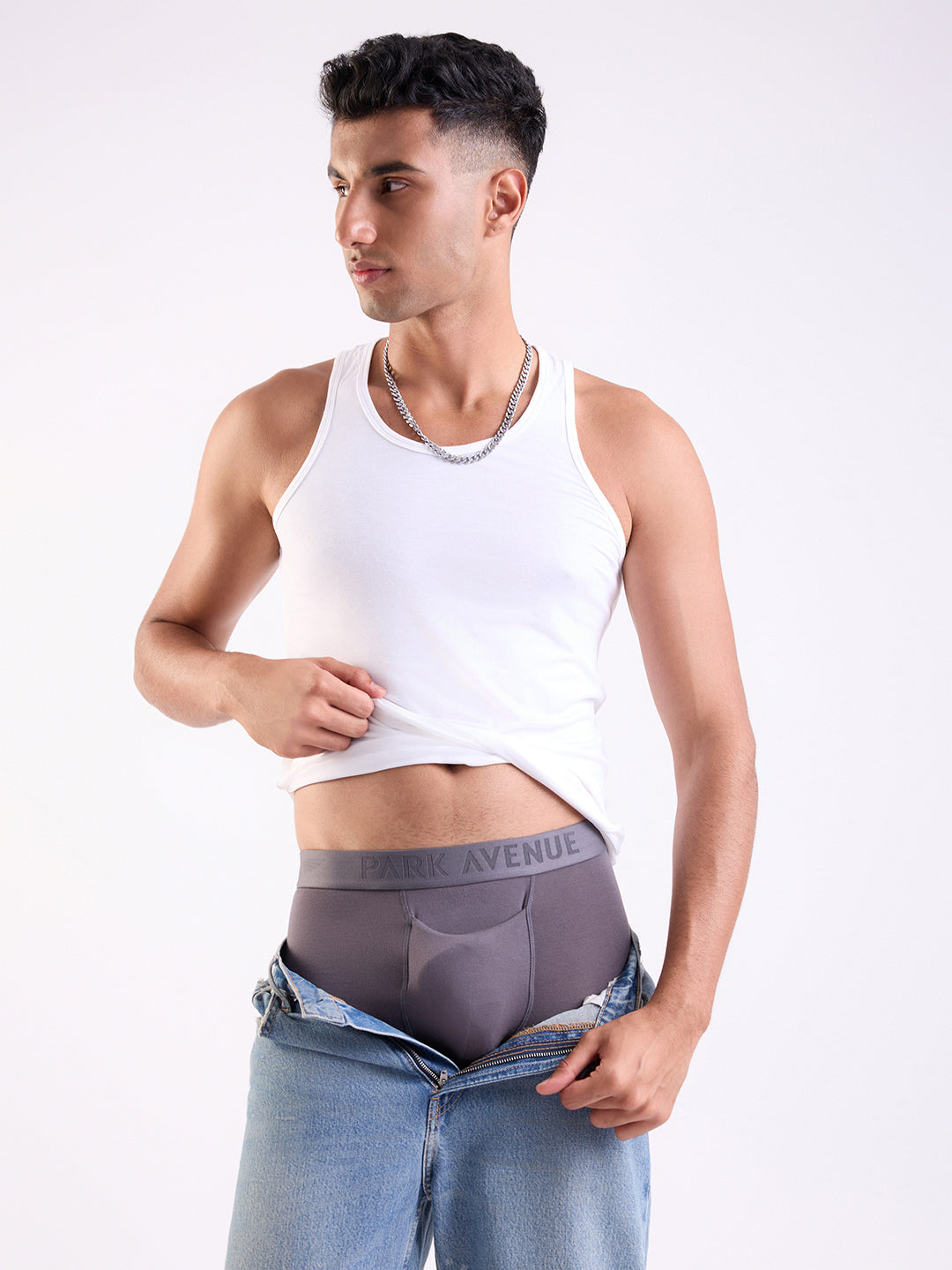 Park Avenue Men Grey Modal Blend Trunk