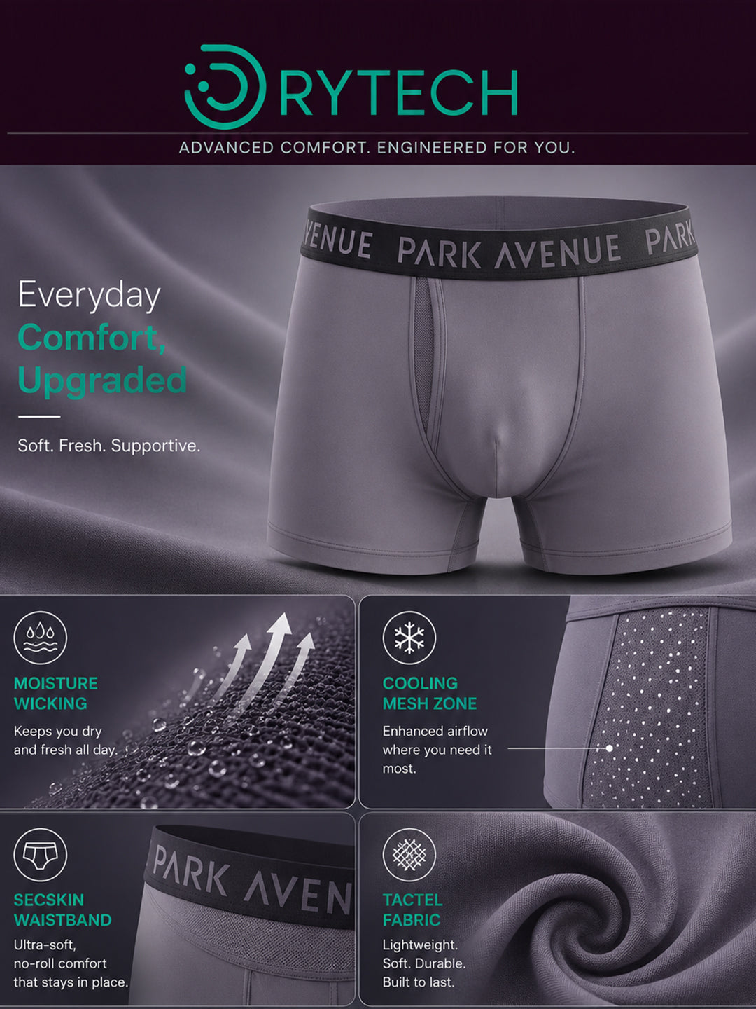 Park Avenue Men Black Nylon Blend Trunk
