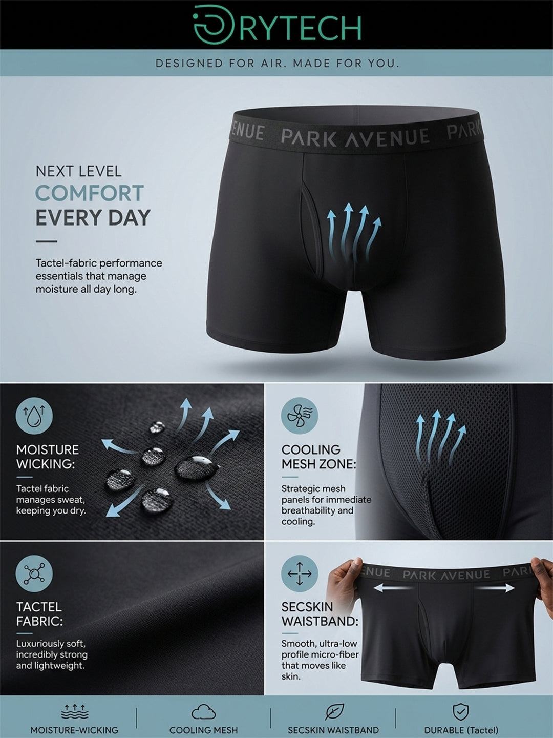 Park Avenue Men Blue Nylon Blend Trunk
