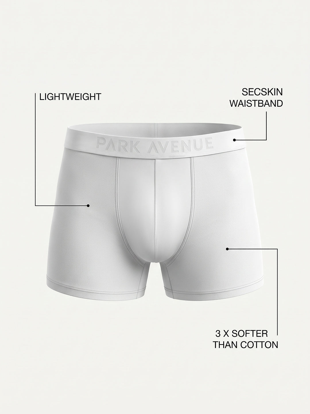 Park Avenue Men White Modal Blend Trunk
