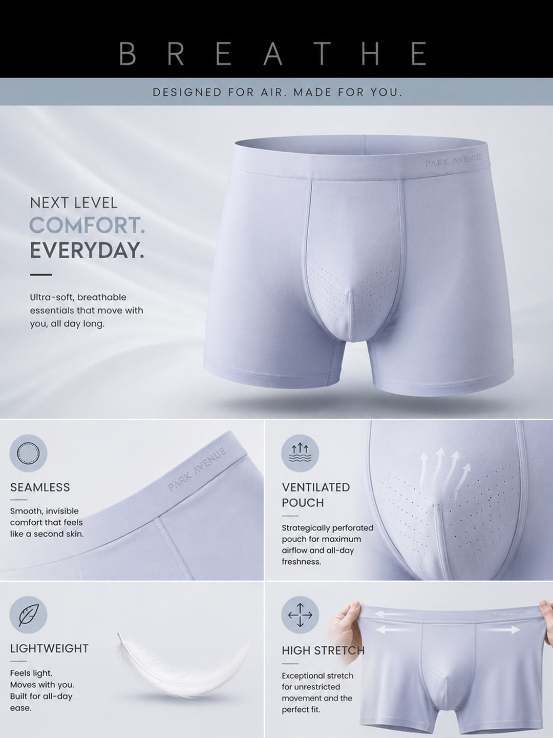 Park Avenue Men Grey Polyamide Blend Trunk