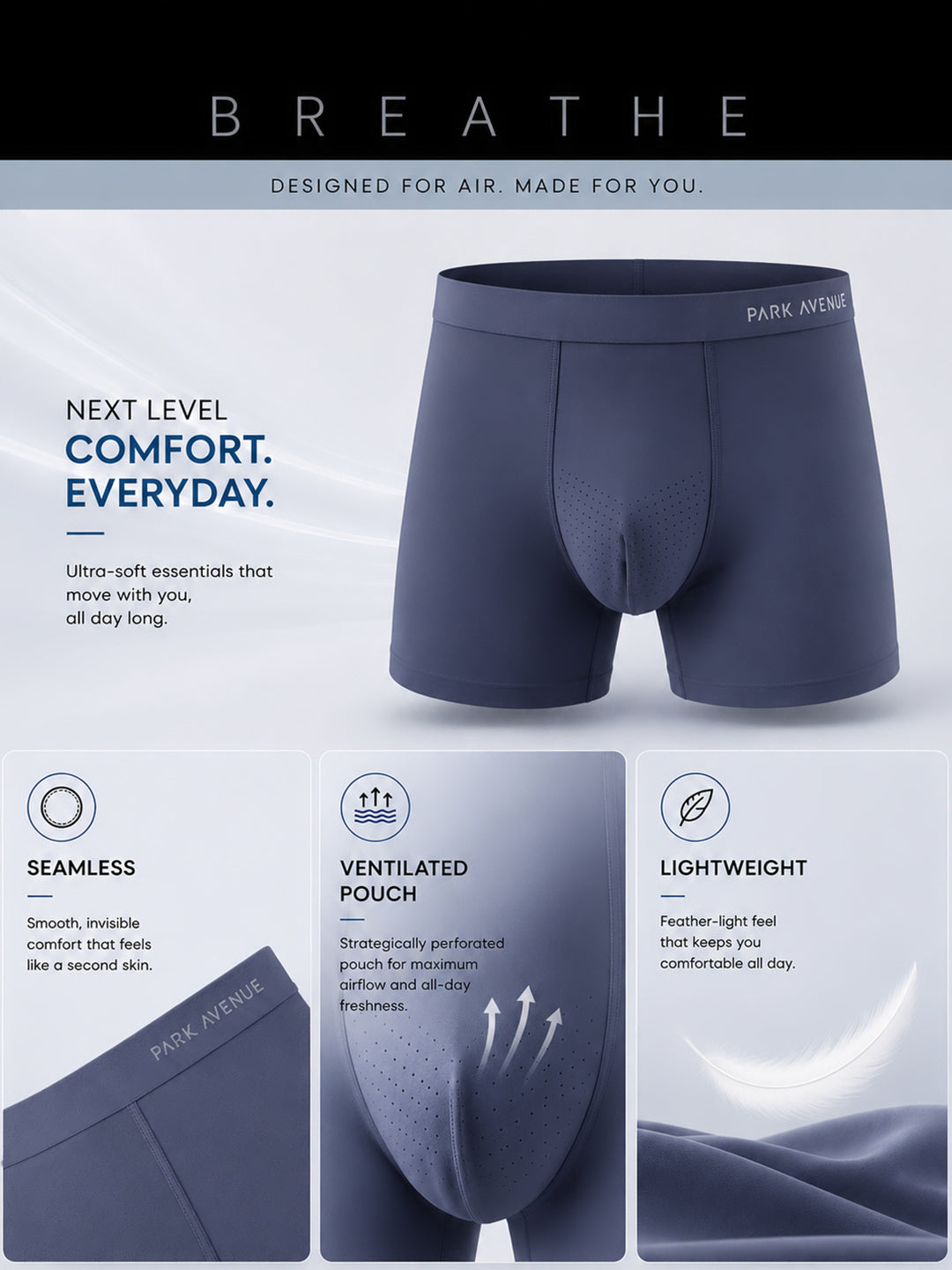 Park Avenue Men Blue Polyester Blend Trunk