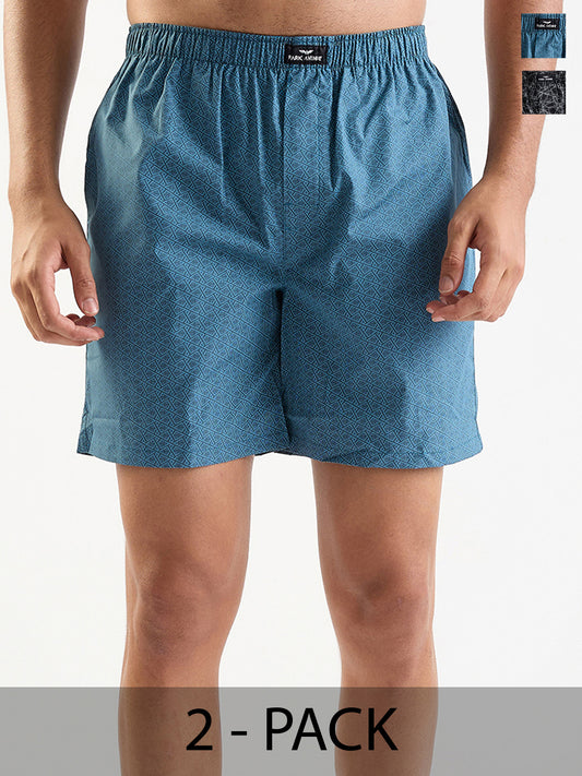 Park Avenue Men Multi-Colour Cotton Boxer Shorts Pack of 2
