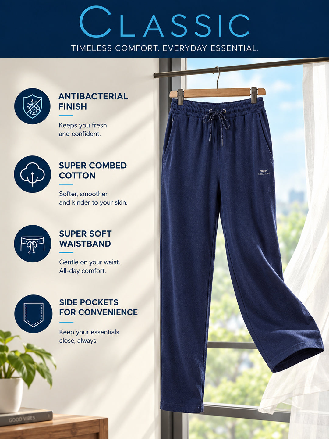 Park Avenue Men Grey Trackpant