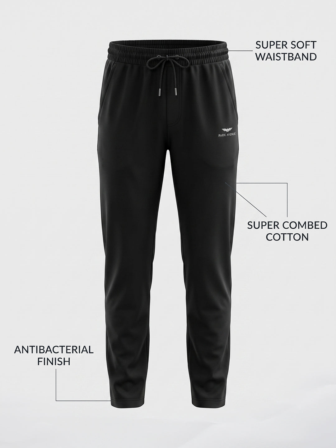 Park Avenue Men Black Trackpant