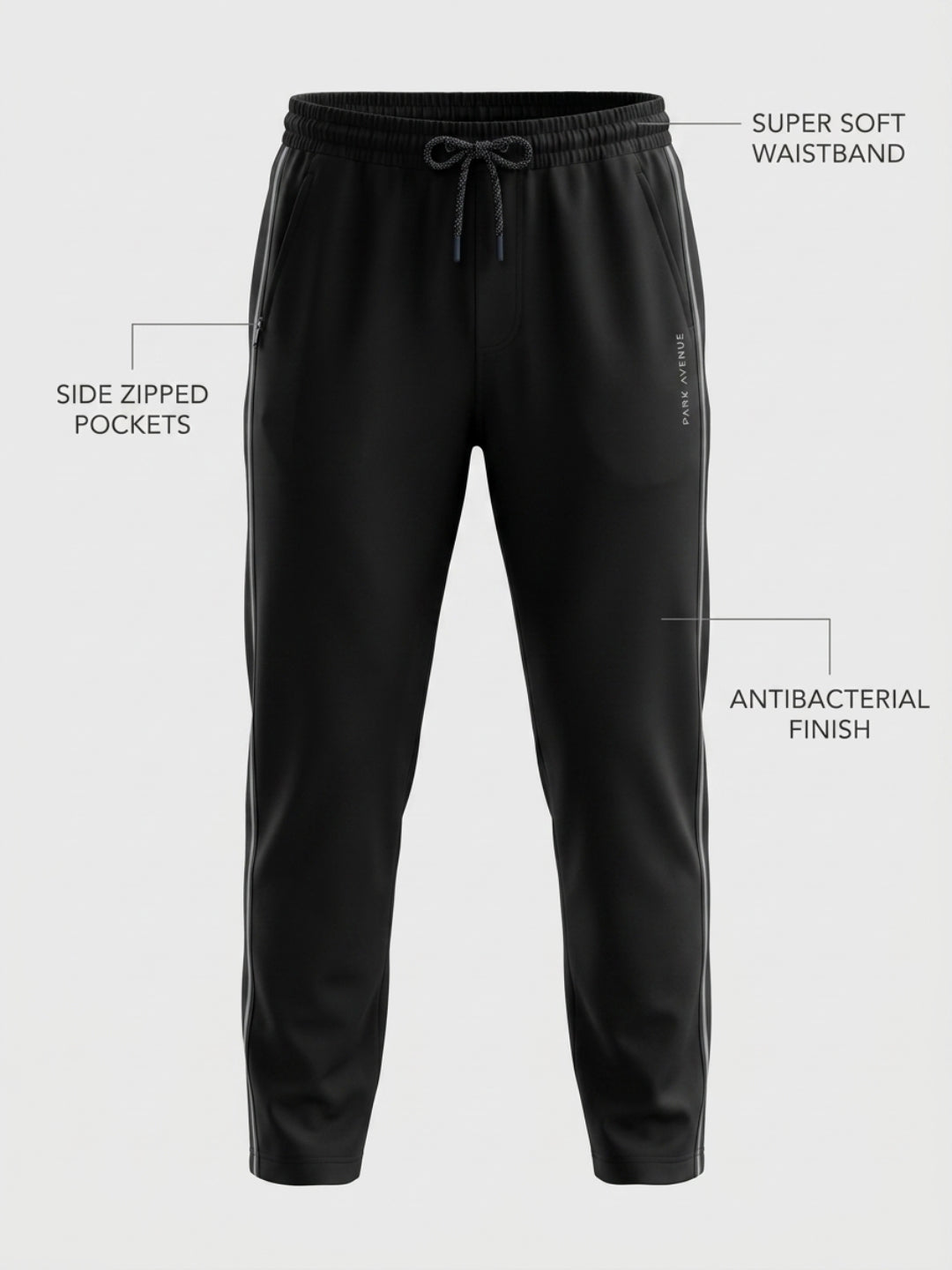 Park Avenue Men Black Trackpant