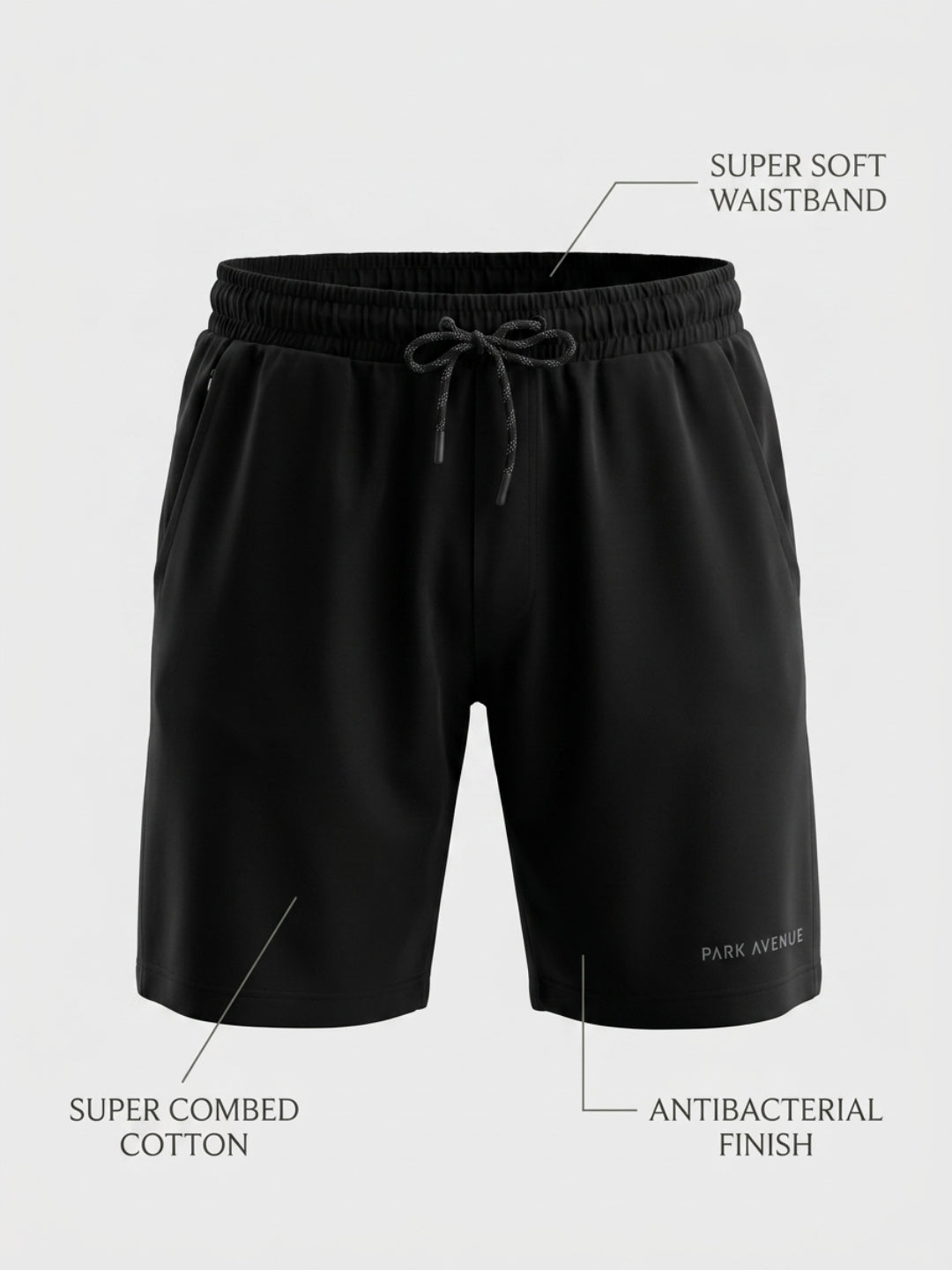 Park Avenue Men Black Shorts