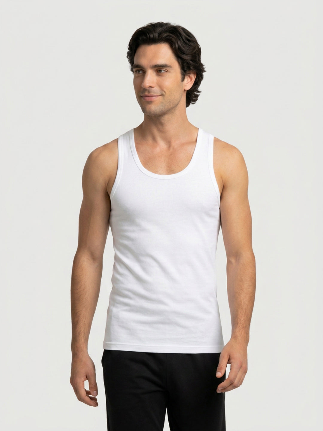 Park Avenue Men White Cotton Vest
