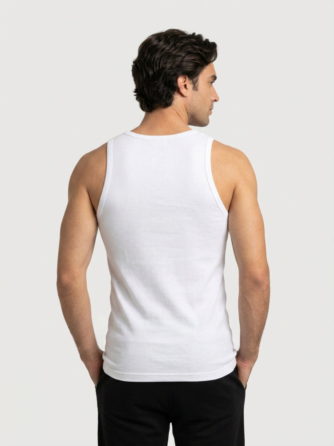 Park Avenue Men White Cotton Vest