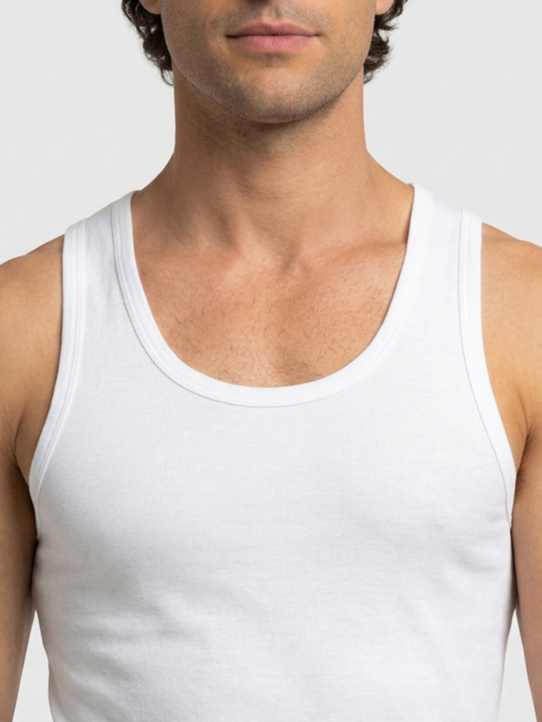 Park Avenue Men White Cotton Vest