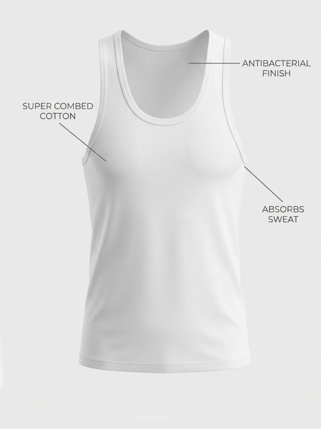 Park Avenue Men White Cotton Vest