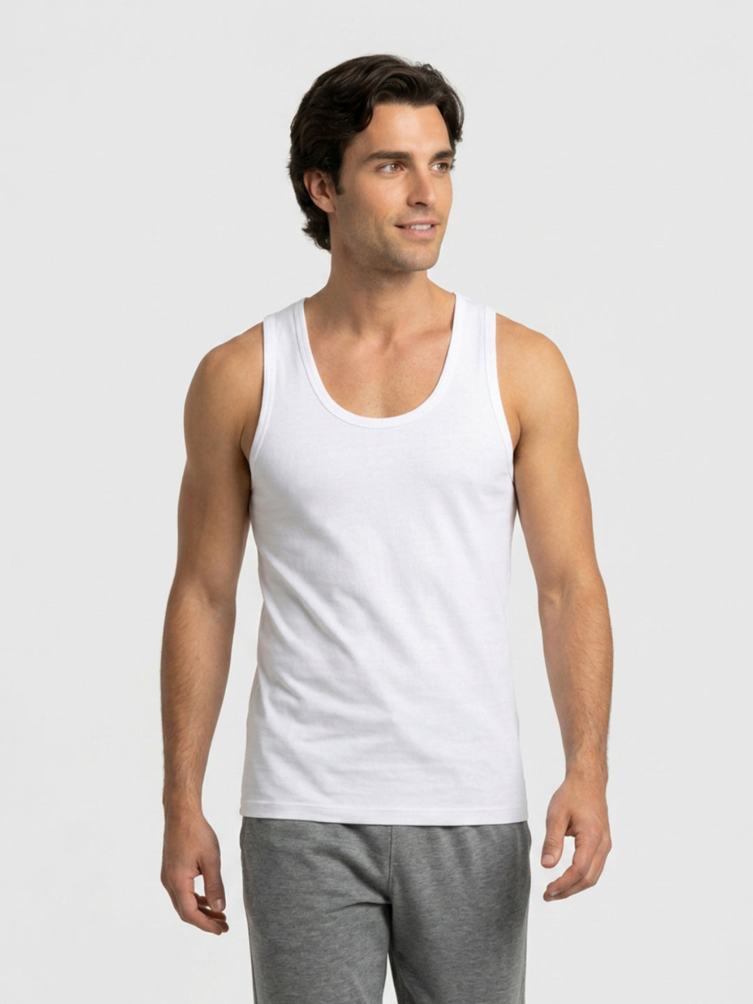 Park Avenue Men White Cotton Vest