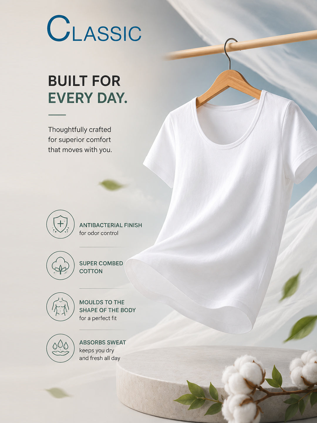 Park Avenue Men White Cotton Vest