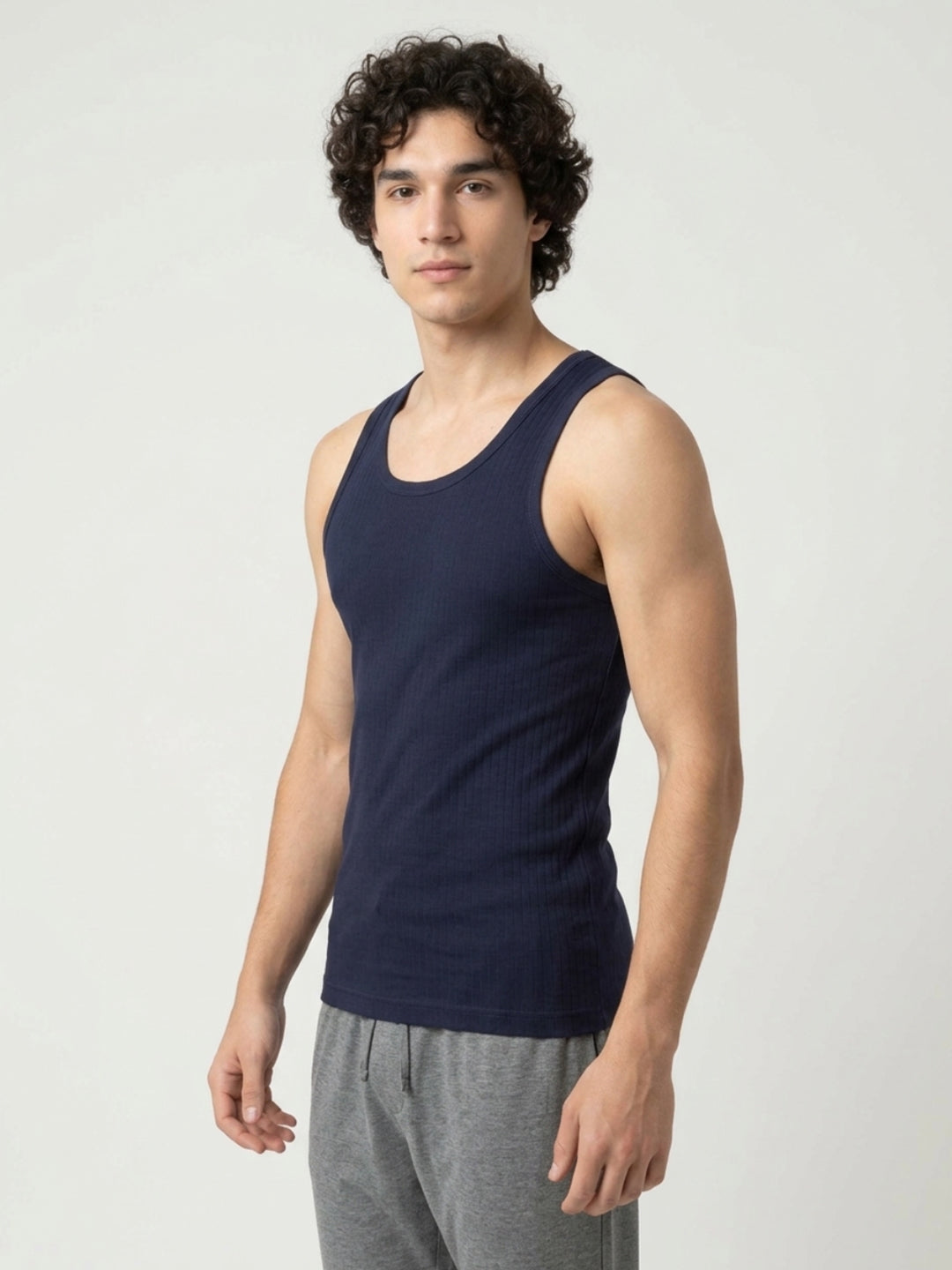 Park Avenue Men Blue Cotton Vest
