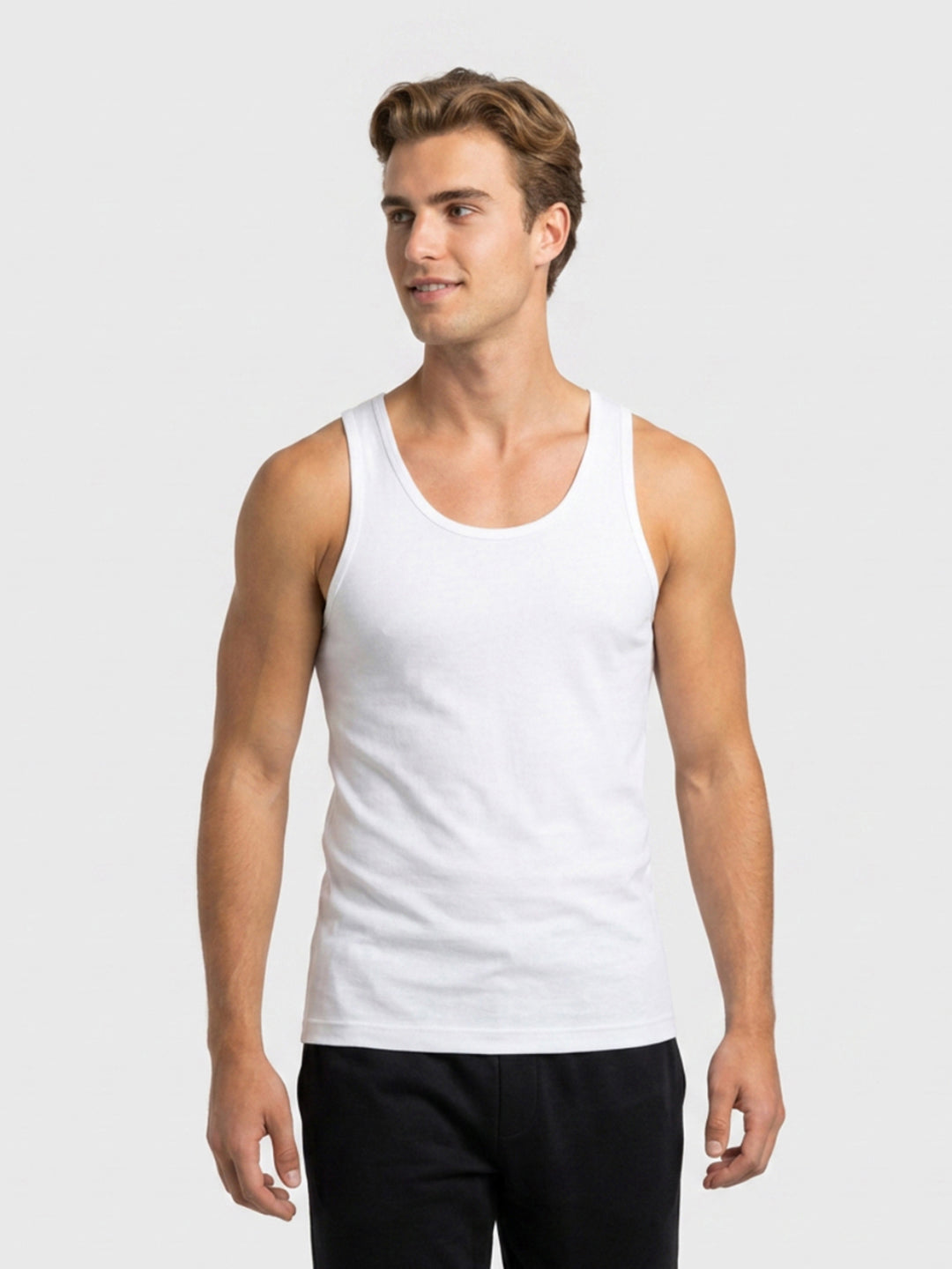 Park Avenue Men White Cotton Vest